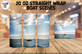 Boat on an Ocean - Sublimation Tumbler Wrap - Fishing Design